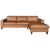 ECKSOFA  in Echtleder Cognac  266/167 cm  - Cognac/Dunkelbraun, LIFESTYLE, Leder/Holz (266/167cm) - Landscape