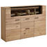 HIGHBOARD Kerneiche vollmassiv gebürstet, gewachst, lackiert, matt Eichefarben - Eichefarben/Anthrazit, Design, Glas/Holz (173/116/44cm) - Valnatura