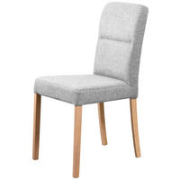 STUHL - Eichefarben/Hellgrau, KONVENTIONELL, Holz/Textil (43/91/58cm)