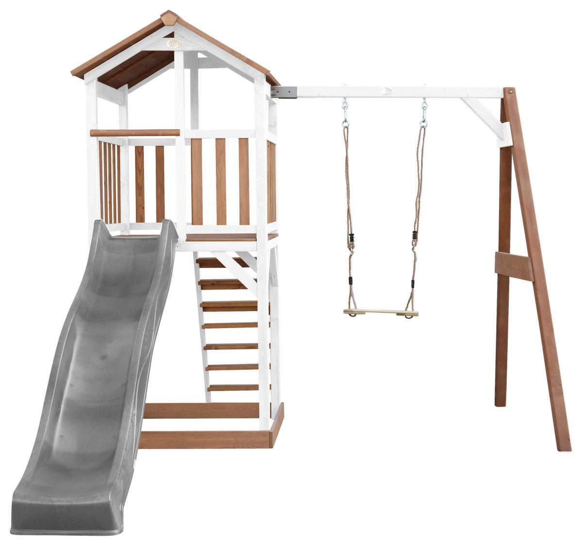 SPIELTURM 283,6/241,9/349 cm  - Weiss/Braun, Konventionell, Holz/Kunststoff (283,6/241,9/349cm)