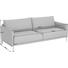 ZWEISITZER-SOFA Echtleder Beige, Grau - Chromfarben/Beige, Design, Leder/Metall (199-233/77-80/88cm) - Rolf Benz