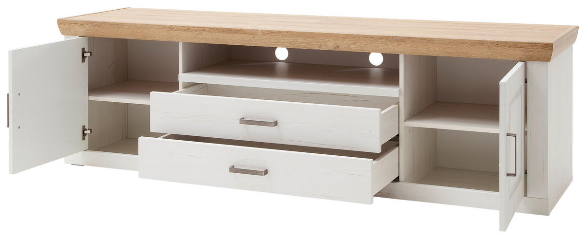 TV-ELEMENT - Eichefarben/Schwarz, LIFESTYLE, Holzwerkstoff/Metall (198/63/52cm) - Landscape