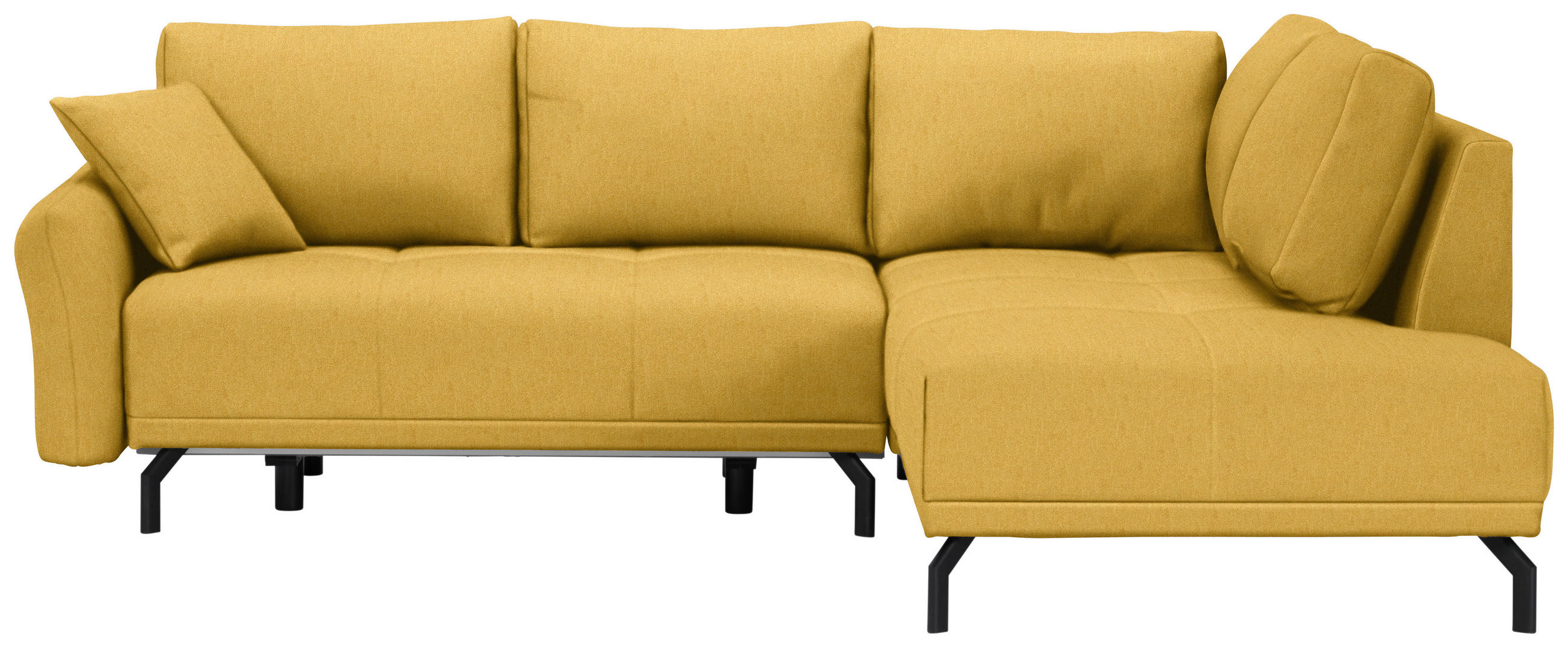 ECKSOFA in Webstoff Gelb  250/191 cm  - Gelb/Schwarz, Design, Textil/Metall (250/191cm) - Carryhome