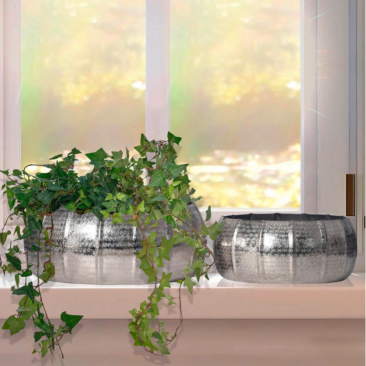 DEKOVASE  - Silberfarben, Design, Metall (39/17/39cm) - Livetastic