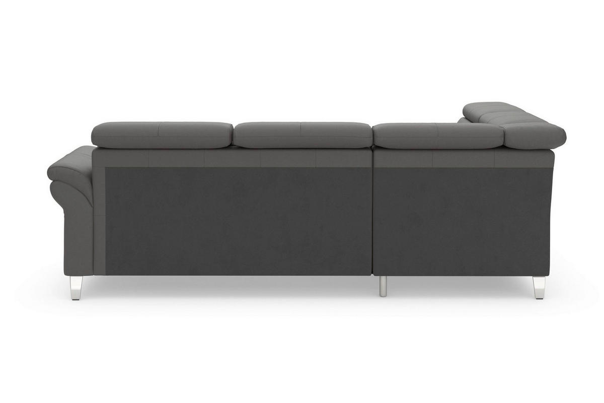 ECKSOFA 194/245 cm ARNGAST E in Echtleder Mokka Kopfteilverstellung  194/245 cm  - Chromfarben/Mokka, Basics, Leder/Textil (194/245cm) - Sit & More