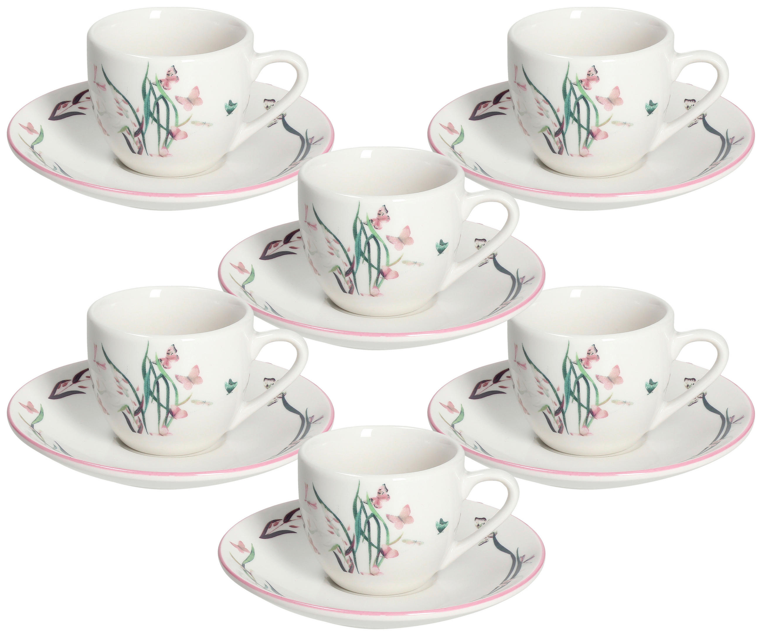 Kaffeeservice Keramik 6 Personen Geschirr Set