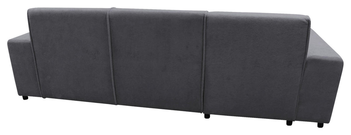 ECKSOFA in Struktur, Bouclé Dunkelgrau  - Dunkelgrau/Schwarz, Design, Kunststoff/Textil (175/270cm) - MID.YOU