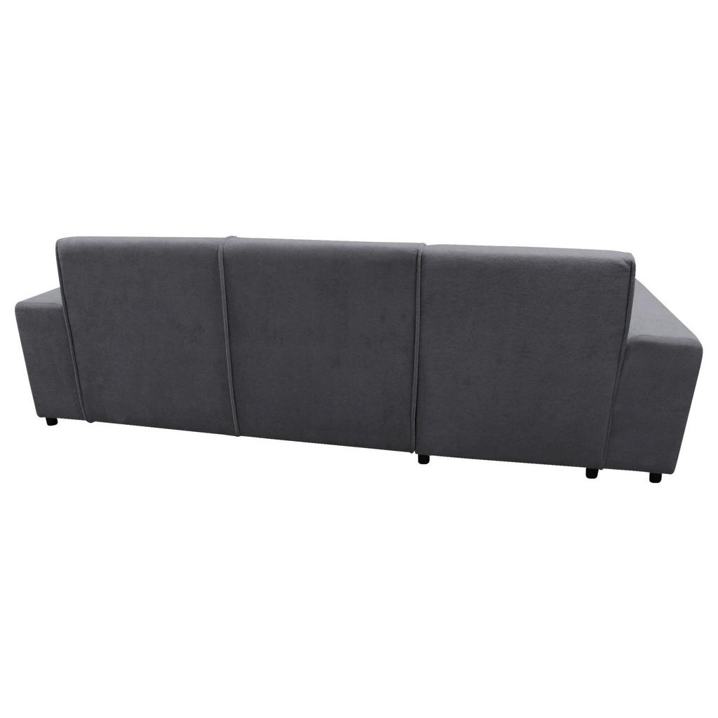 Thumbnail - Mid.you Ecksofa Classic, Dunkelgrau, Textil, 3-Sitzer, Füllung: Schaumstoff, 270x175 cm, Made in EU, Wohnzimmer, Sofas &...