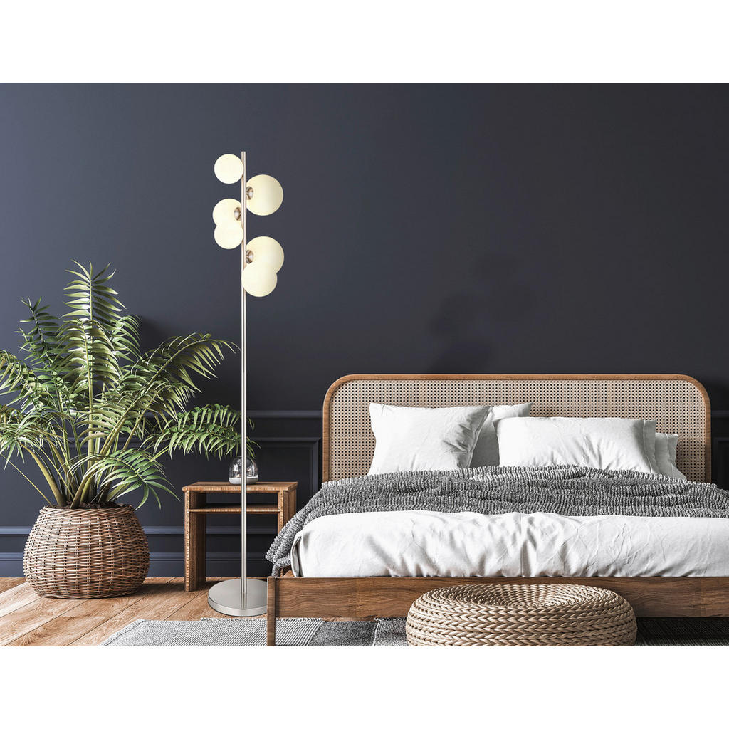 Thumbnail - Globo Led-Stehleuchte, Schwarz, Nickel, Glas, F, 28x155x29.5 cm, Fußschalter, Lampen & Leuchten, Innenbeleuchtung, Leuch...