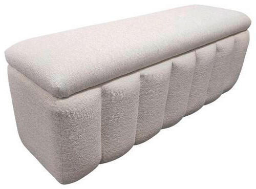 SITZBANK 120/46/41 cm Webstoff Beige Kunststoff  - Beige/Schwarz, Design, Kunststoff/Textil (120/46/41cm) - Novel