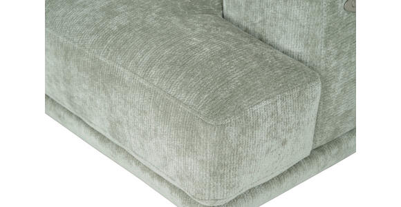 ECKSOFA Mintgrün Chenille Kopfteilverstellung, Sitztiefenverstellung  - Schwarz/Mintgrün, Design, Textil/Metall (243/307cm) - Xora
