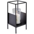 WINDLICHT  - Klar/Schwarz, Trend, Glas/Metall (13/25,5/13cm) - Ambia Home