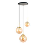 HÄNGELEUCHTE 46/40/120 cm  - Goldfarben/Bernsteinfarben, Trend, Glas/Metall (46/40/120cm) - Novel