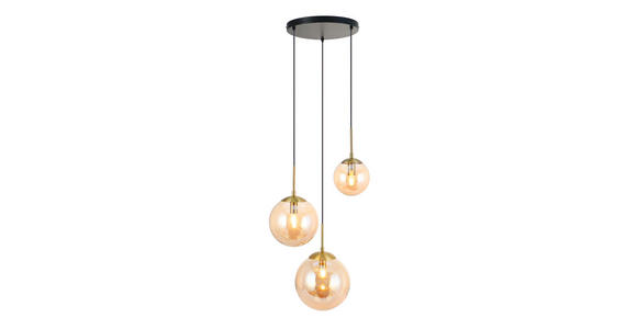HÄNGELEUCHTE 46/40/120 cm - Goldfarben/Bernsteinfarben, Trend, Glas/Metall (46/40/120cm) - Novel