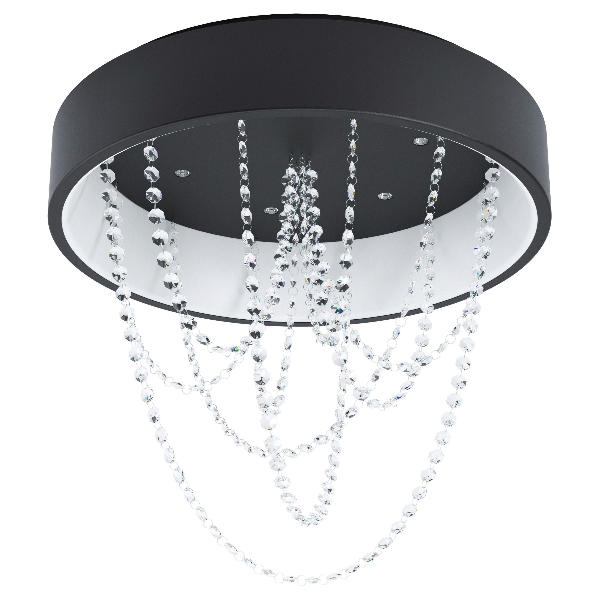 LED-DECKENLEUCHTE BERLONA 59,5/56,5 cm   - Klar/Weiß, KONVENTIONELL, Glas/Metall (59,5/56,5cm) - Eglo