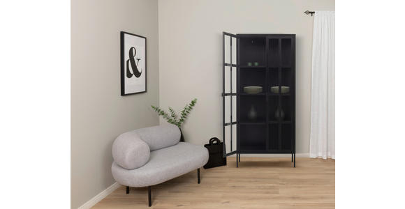 VITRINE in Schwarz - Schwarz, Design, Glas/Metall (80/180/35cm) - Xora