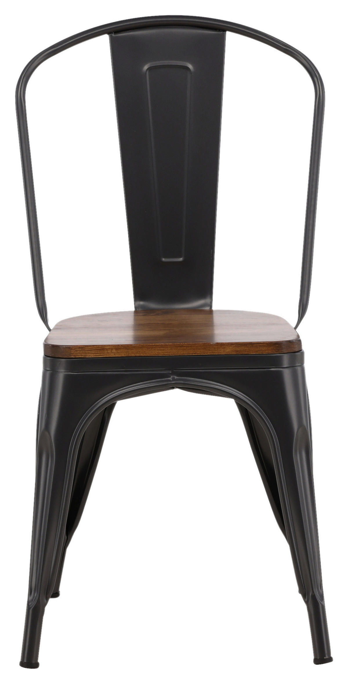 STUHL-SET  in Stahl  - Dunkelgrau/Dunkelbraun, Design, Holz/Metall (36/85/51cm) - Livetastic