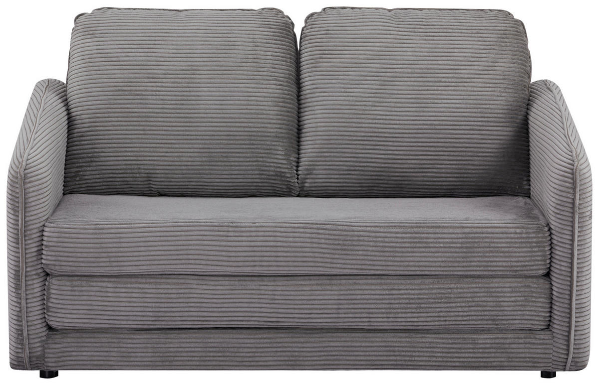 SCHLAFSOFA Cord Grau  - Schwarz/Grau, MODERN, Kunststoff/Textil (139/84/72cm) - MID.YOU