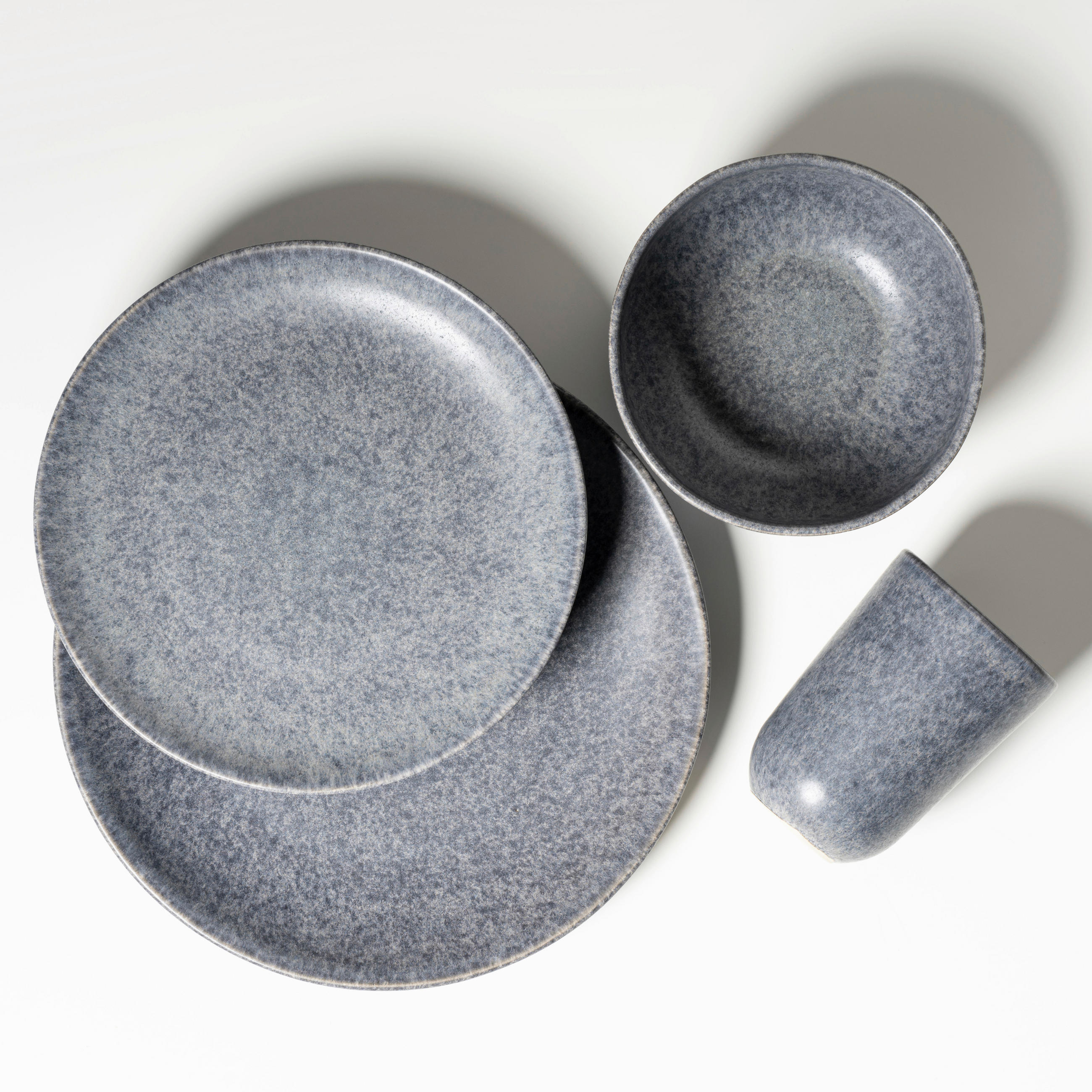 KOMBISERVICE Grau MOOS´N´STEIN 16-teilig 4 Personen  - Grau, Basics, Keramik - Gipfelstück