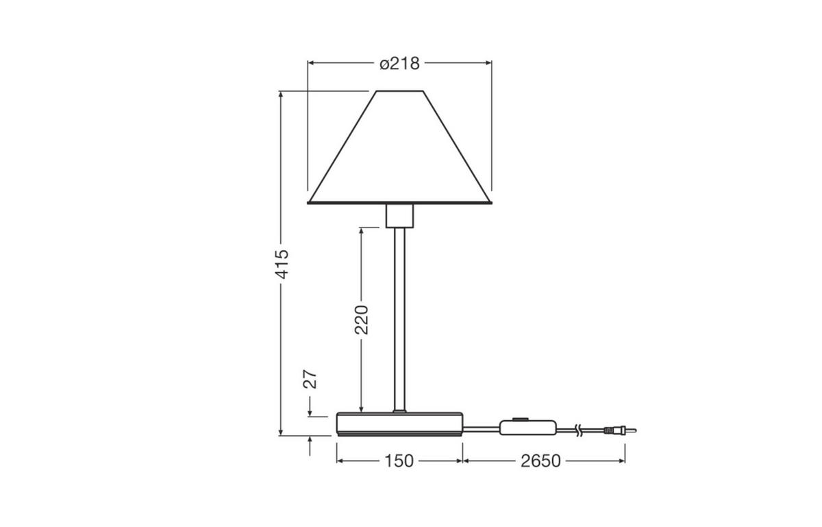 TISCHLEUCHTE 21.8/41.5 cm   - Weiß/Hellgrün, Basics, Papier/Metall (21.8/41.5cm) - Osram