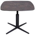 COUCHTISCH ESG 80/80/47-67 cm quadratisch Anthrazit, Dunkelbraun  - Anthrazit/Dunkelbraun, Design, Glas/Keramik (80/80/47-67cm) - Novel