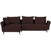 ECKSOFA Dunkelbraun Webstoff  - Dunkelbraun/Schwarz, Design, Textil/Metall (182/280cm) - Stylife