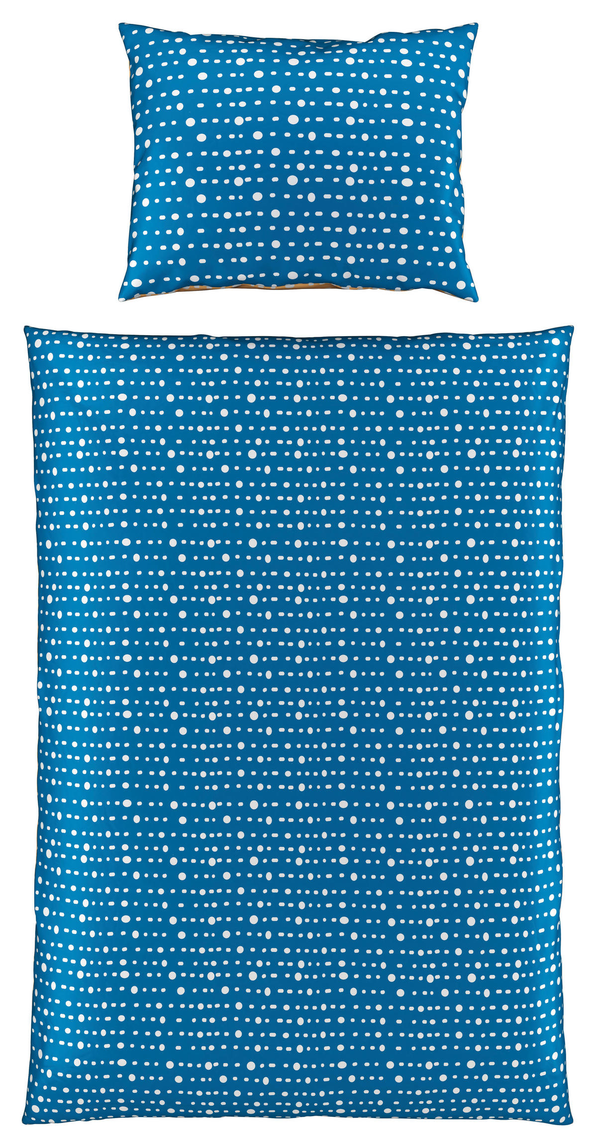 POSTELJINA SA DVA LICA 140/200 cm saten plava, narandžasta  - plava/narandžasta, Konvencionalno, tekstil (140/200cm) - Esposa
