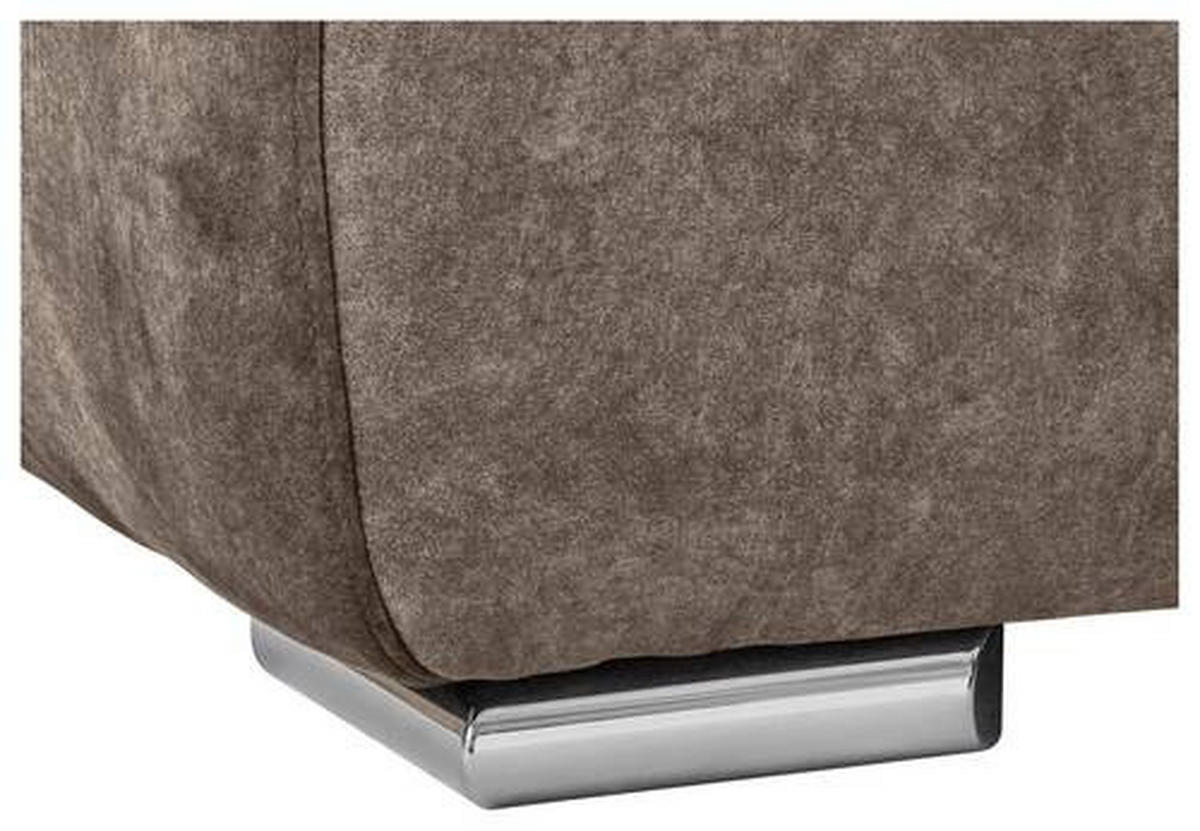 ECKSOFA in Velours Braun  - Chromfarben/Braun, Konventionell, Kunststoff/Textil (247/247cm) - Carryhome