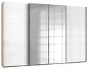 SCHWEBETÜRENSCHRANK 350/236/65 cm 4-türig  - Chromfarben/Weiß Hochglanz, MODERN, Holzwerkstoff/Metall (350/236/65cm) - MID.YOU