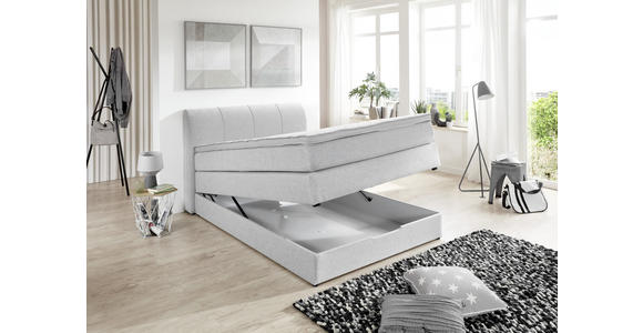 BOXSPRINGBETT 100/200 cm  in Silberfarben  - Silberfarben, KONVENTIONELL, Textil (100/200cm) - Carryhome