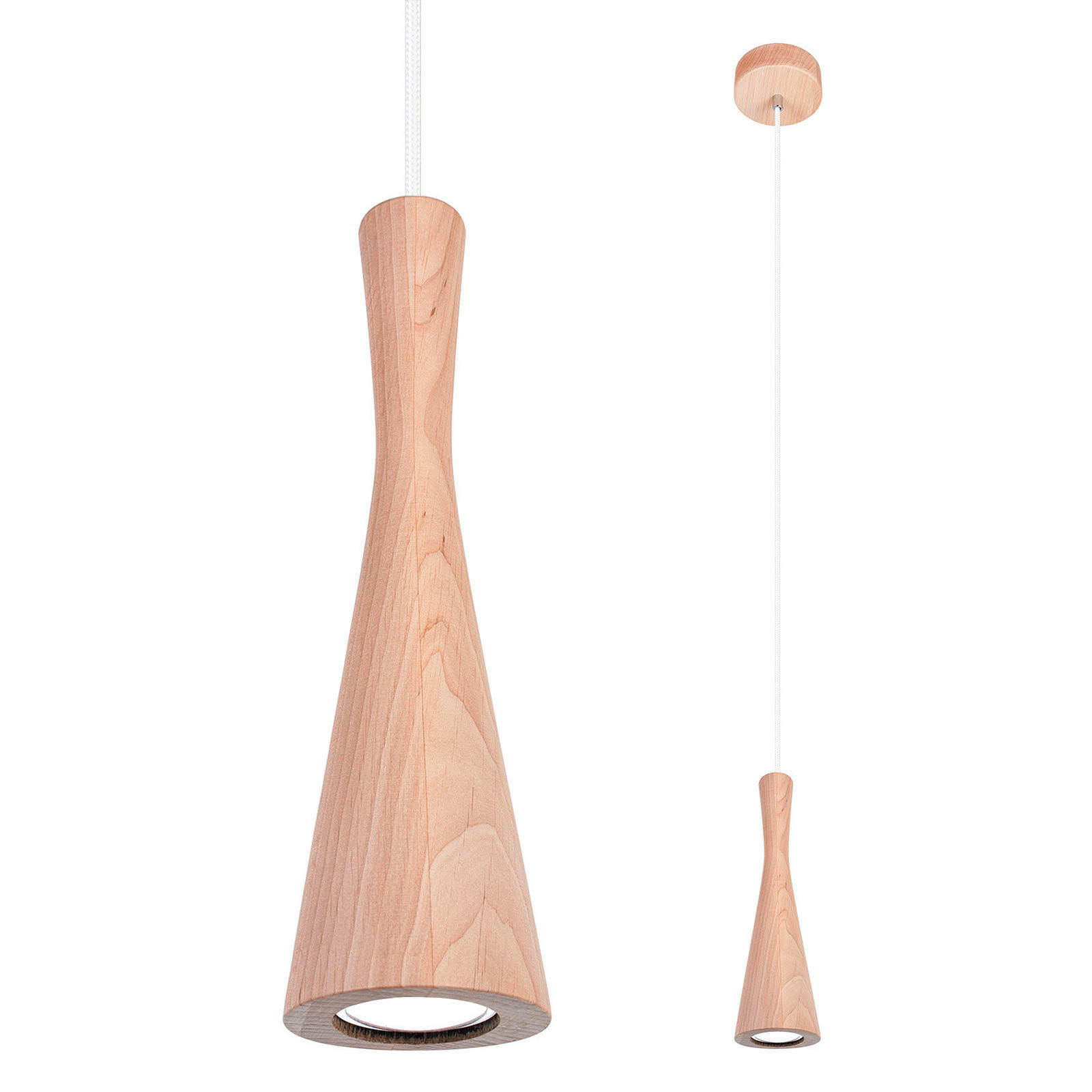 ZÁVĚSNÉ SVÍTIDLO, 10/90-140 cm  - bílá/barvy olše, Natur, dřevo (10/90-140cm)