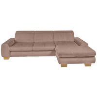 ECKSOFA Rosa Cord  - Eiche Bianco/Rosa, KONVENTIONELL, Holz/Textil (307/195cm) - SetOne by Musterring