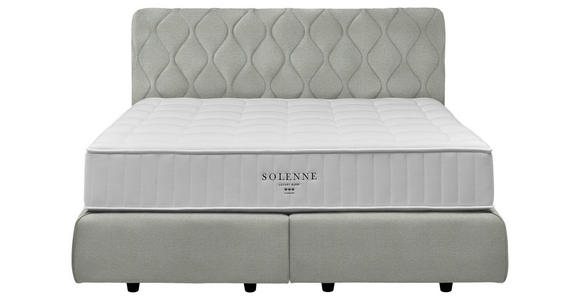 BOXSPRINGBETT 200/200 cm  in Hellgrau  - Hellgrau/Schwarz, Design, Kunststoff/Textil (200/200cm) - Johann Jakob