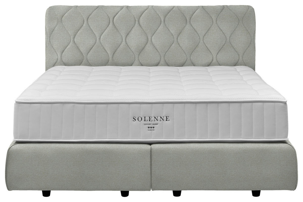 BOXSPRINGBETT 200/200 cm  in Hellgrau  - Hellgrau/Schwarz, Design, Kunststoff/Textil (200/200cm) - Johann Jakob