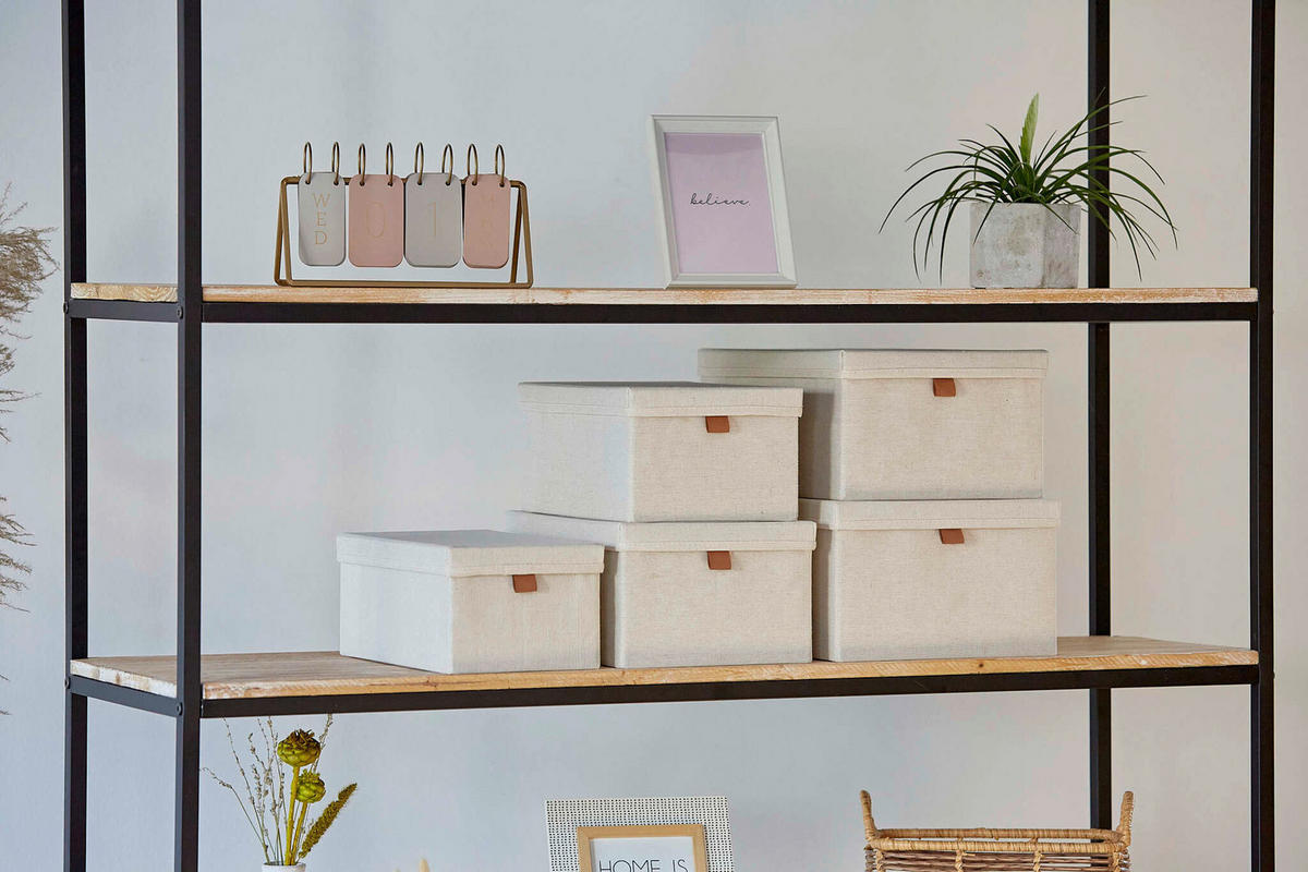 AUFBEWAHRUNGSBOXEN-SET Premium  - Beige, Basics, Textil - Store It