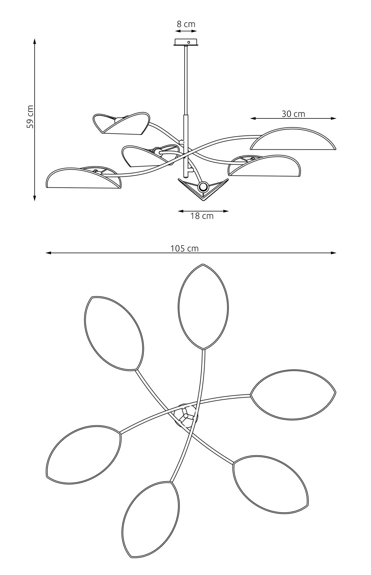 DECKENLEUCHTE 105/105/59 cm  - Senfgelb/Schwarz, LIFESTYLE, Textil/Metall (105/105/59cm)