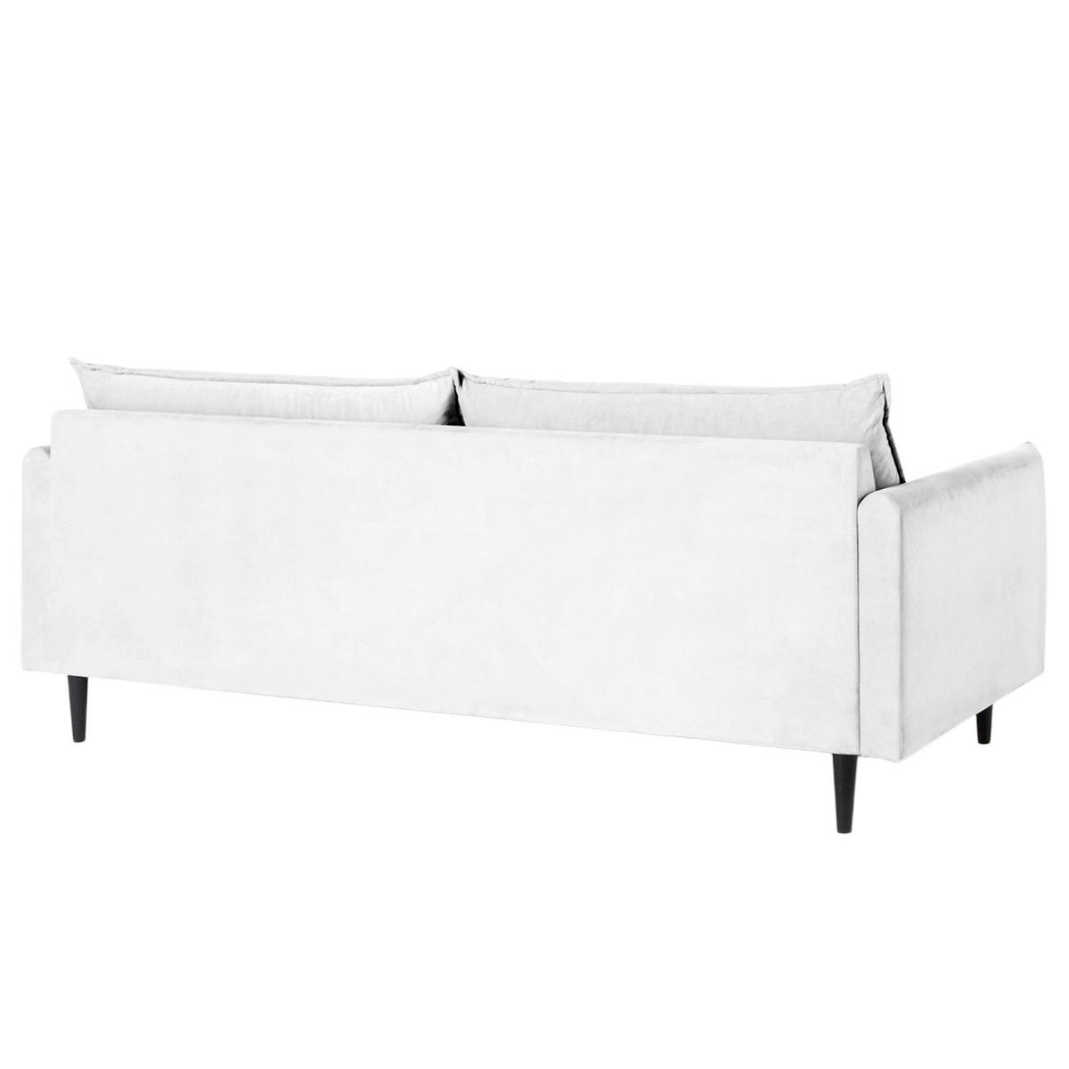 3-SITZER-SOFA JULI in Samt Weiß  - Schwarz/Weiß, Design, Holz/Textil (203/86/100cm) - P & B