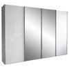 SCHWEBETÜRENSCHRANK in Grau, Weiss  - Chromfarben/Weiss, Konventionell, Glas/Holzwerkstoff (300/217/67cm) - Dieter Knoll