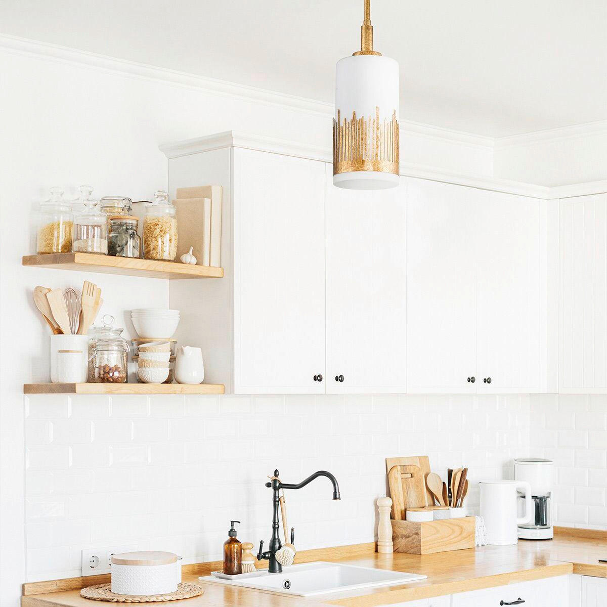 HÄNGELEUCHTE Quintiesse 56,5/15,9/15,9 cm  - Goldfarben, KONVENTIONELL, Glas/Metall (56,5/15,9/15,9cm) - Elstead Lighting