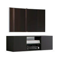 TV-BÄNK  115/40/36 cm  hängande, finns i olika trädekorer  - aluminiumfärg/svart, Modern, metall/trämaterial (115/40/36cm) - MID.YOU