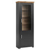VITRINE in Graphitfarben, Eiche Artisan  - Graphitfarben/Eiche Artisan, Design, Glas/Holzwerkstoff (74,5/206,6/42,2cm) - SetOne by Musterring