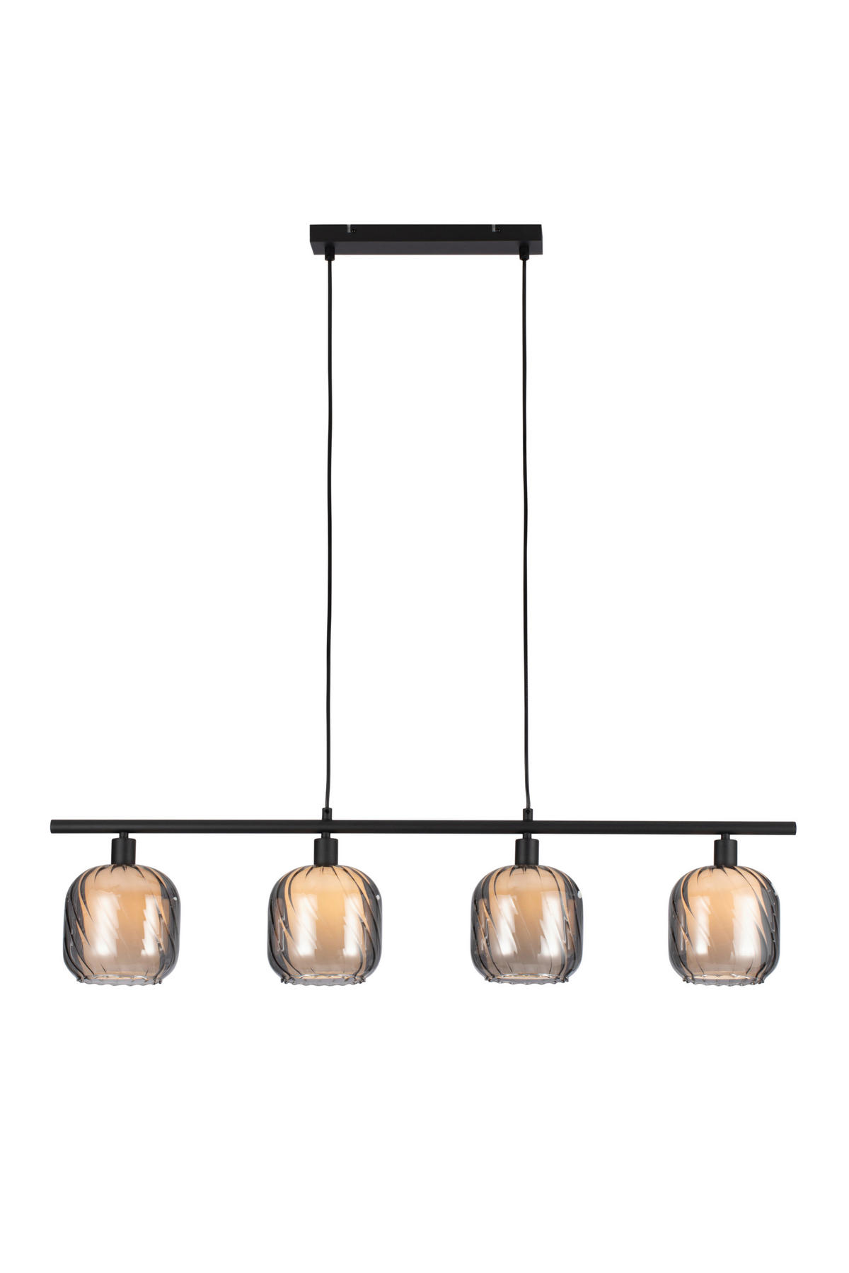 HÄNGELEUCHTE Asellus 100/15/150 cm   - Schwarz/Weiß, Basics, Glas/Metall (100/15/150cm) - Novel