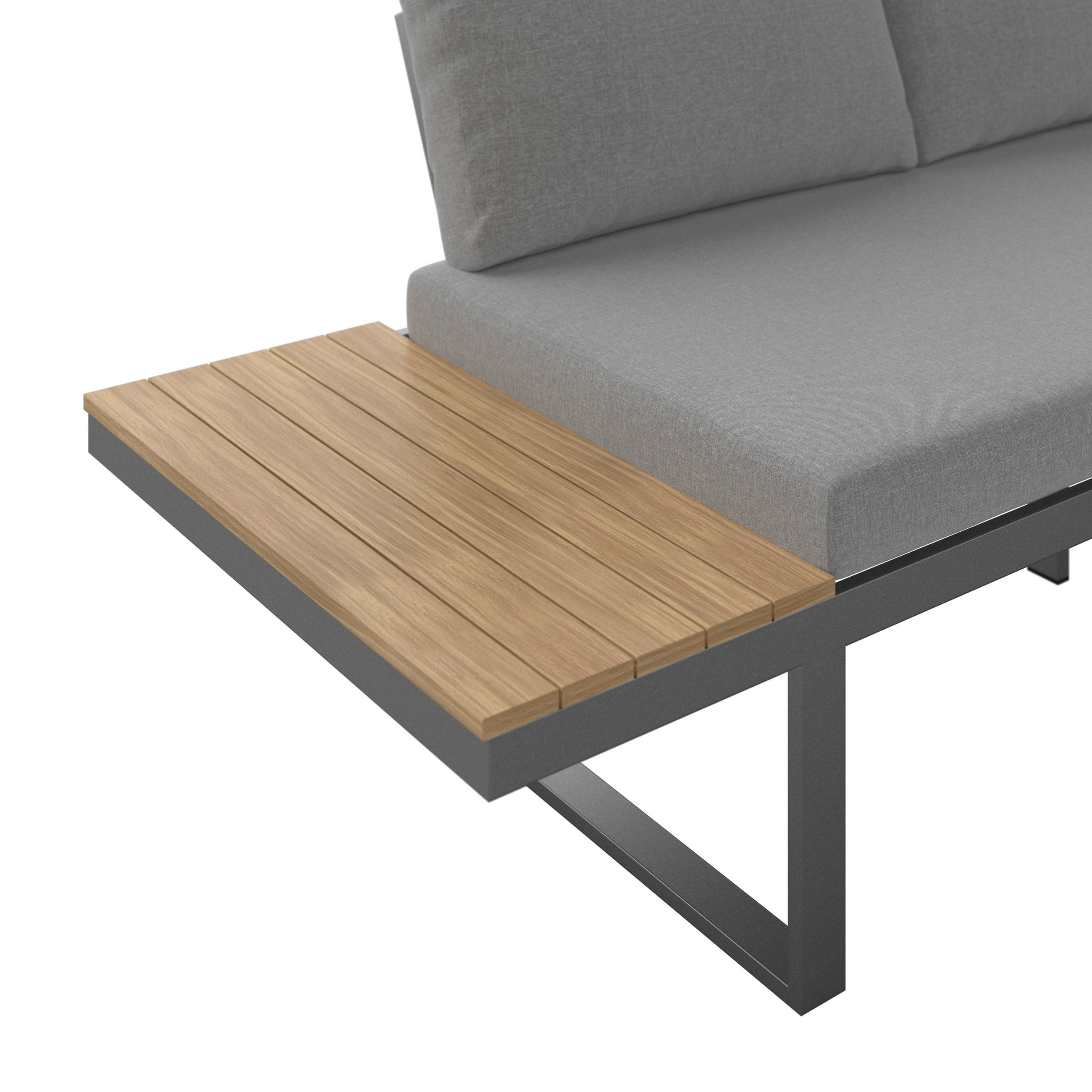 Thumbnail - Ambia Garden Dining-Loungeset, Natur, Hellgrau, Metall, Kunststoff, Textil, 4-teilig, Füllung: Schaumstoff,Polyester, Ec...