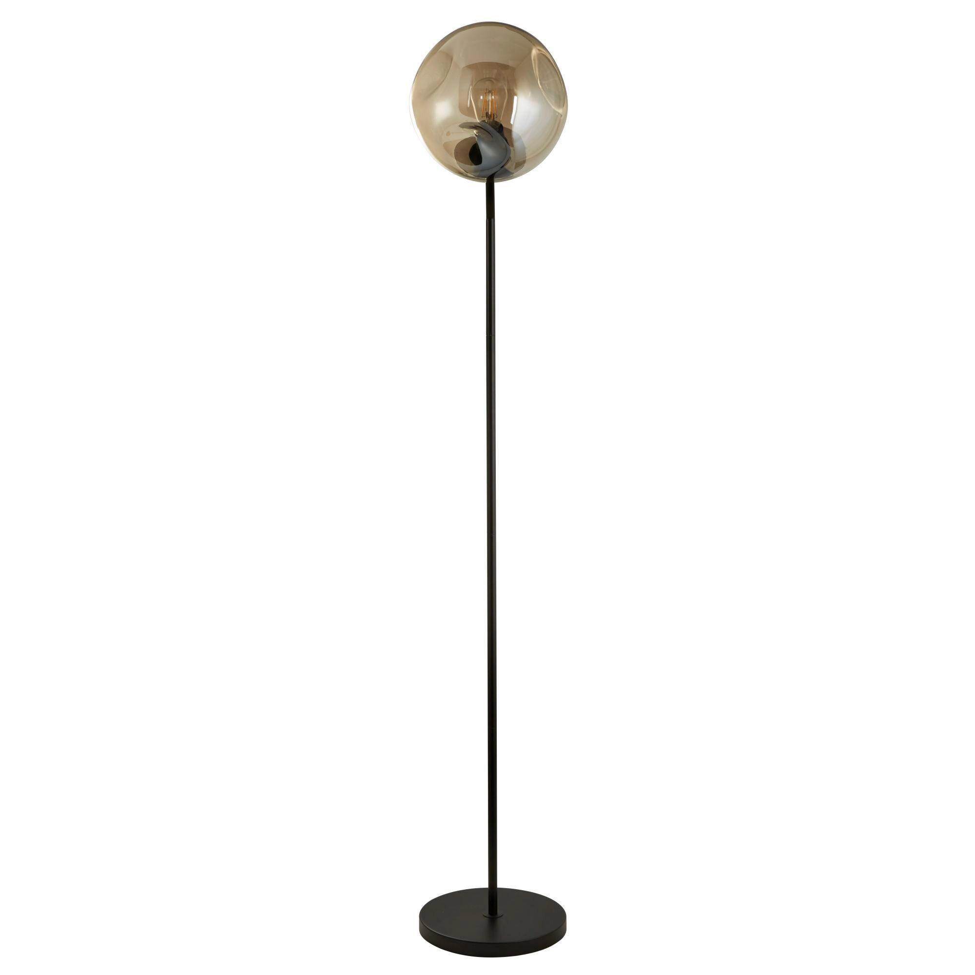 GOLVLAMPA Punch 25/30/137 cm    - champagne/svart, Modern, metall/glas (25/30/137cm)