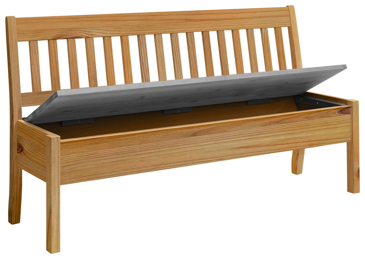 SITZBANK 169/93/58 cm Laugenfarbig, Grau Kiefer massiv  - Laugenfarbig/Grau, ROMANTIK / LANDHAUS, Holz (169/93/58cm) - Boxxx