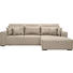 Ecksofa Webstoff Bettkasten, Nierenkissen, Rücken echt, Rückenkissen, Schlaffunktion, Zierkissen - Wengefarben/Beige, Design, Holz/Textil (313/203cm) - Carryhome