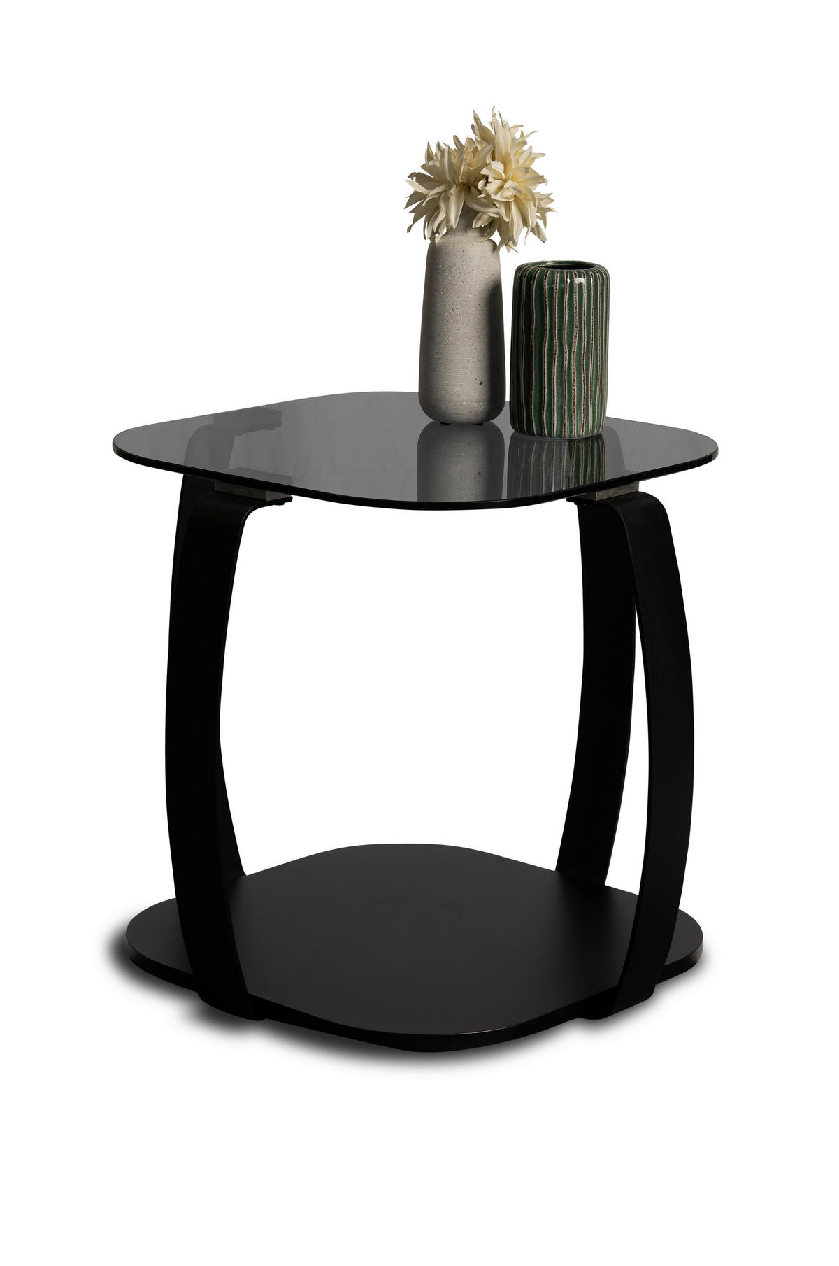 COUCHTISCH Sicherheitsglas 45/45/50 cm quadratisch Schwarz  - Schwarz, Design, Glas/Metall (45/45/50cm) - Xora
