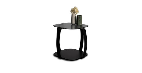 COUCHTISCH Sicherheitsglas 45/45/50 cm quadratisch Schwarz  - Schwarz, Design, Glas/Metall (45/45/50cm) - Xora