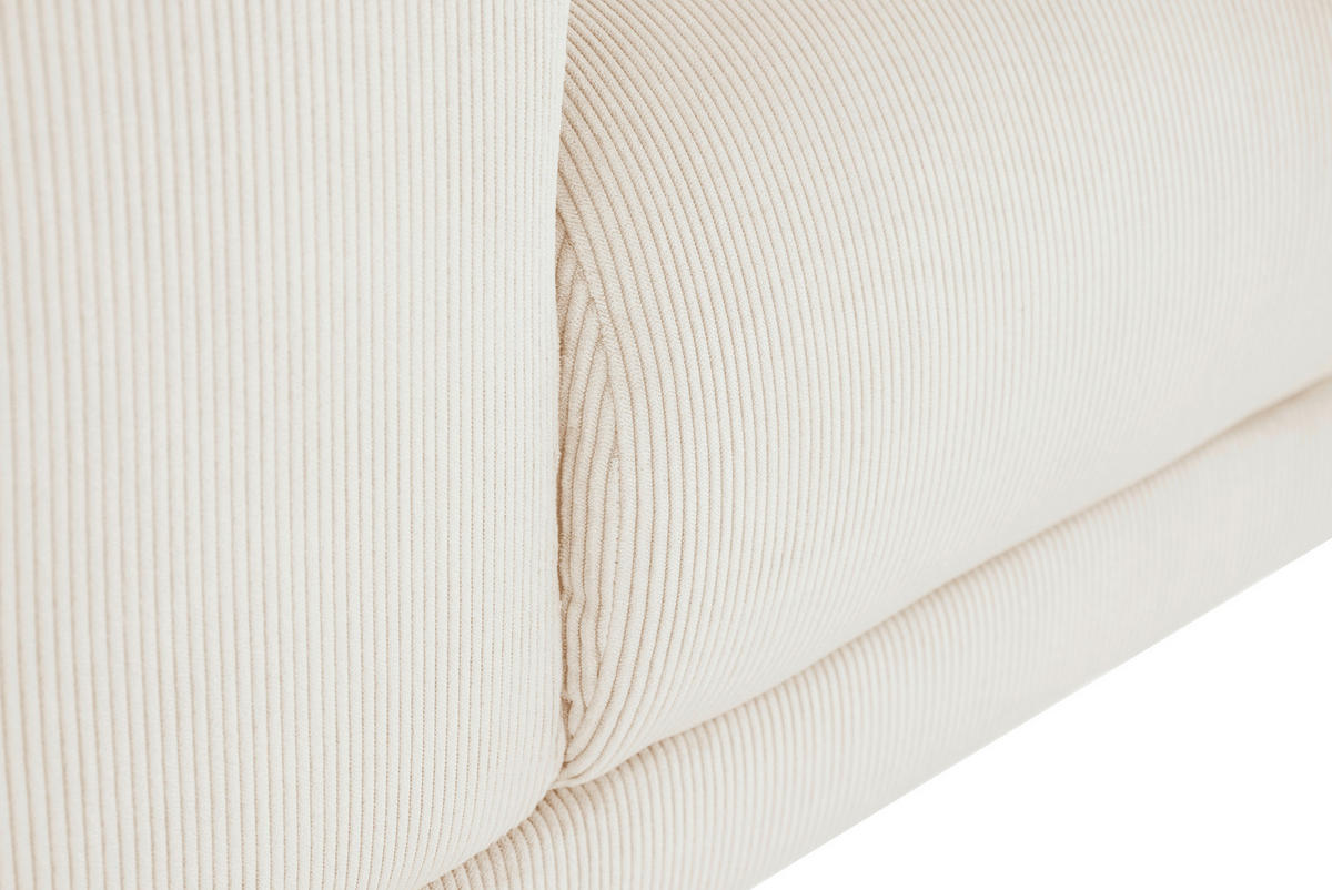 ECKSOFA ERNO Beige Cord  - Beige/Schwarz, Design, Textil/Metall (262/183cm) - MID.YOU