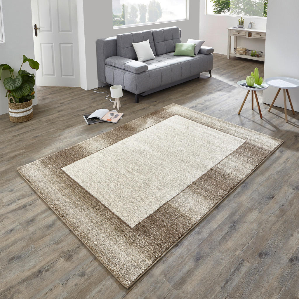 Thumbnail - Novel Webteppich Liquido Bordo, Braun, Beige, Textil, Bordüre, rechteckig, 120x170 cm, für Fußbodenheizung geeignet, in ...